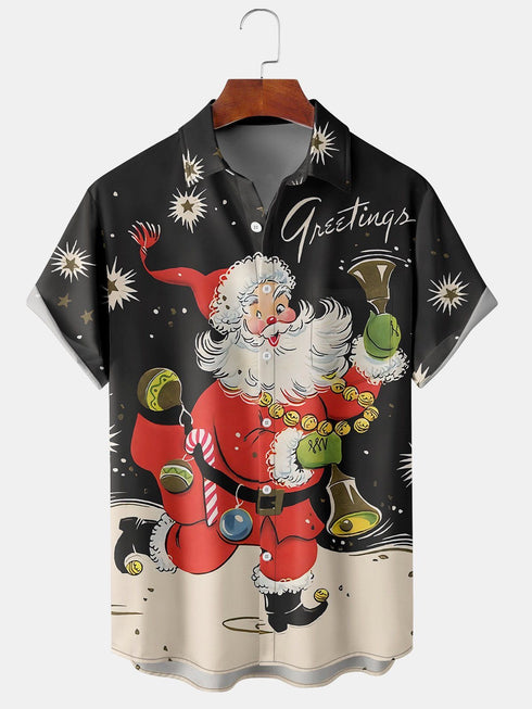 Men's Christmas Funny Graphic Short Sleeve Hawaiian Shirt